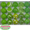 20mm Lime Green Mixed Styles Acrylic Bubblegum Bead - Image 1 of 0