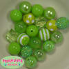 20mm Lime Green Mixed Styles Acrylic Bubblegum Bead - Image 2 of 0
