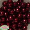 20mm Burgundy Faux Pearl Acrylic Bubblegum Beads Bulk - Image 1 of 0