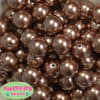 20mm Honey Brown Faux Acrylic Pearl Bubblegum Beads - Image 2 of 0