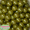 20mm Olive Green Faux Acrylic Pearl Bubblegum Beads - Image 2 of 0