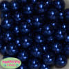 20mm Royal Blue Faux Acrylic Pearl Bubblegum Beads Bulk - Image 1 of 0