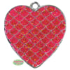 Hot Pink Glitter Heart Enamel Pendant - Image 1 of 0