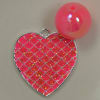 Hot Pink Glitter Heart Enamel Pendant - Image 2 of 0