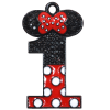 Hot Pink Minnie Style "1" Rhinestone and Enamel Pendant 35 x 23 mm - Image 1 of 0