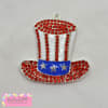 American Flag Top Hat Rhinestone Pendant - Image 2 of 0