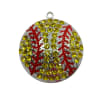 Rhinestone Yellow Softball Pendant 45mm x 45mm - Image 1 of 0