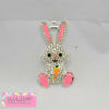 50mm x 28mm Easter Bunny with Carrot Rhinestone Pendant - Image 2 of 0