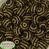 20mm Gold and Black Stripe Rhinestone Bubblegum Beads - Image 1 of 0