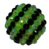 20mm Black and Green Stripe Rhinestone Bead - Image 1 of 0
