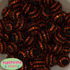 20mm Black and Orange Stripe Rhinestone Bubblegum Bead - Image 2 of 0