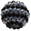 20mm Silver and Black Stripe Rhinestone Bubblegum Beads - Image 1 of 0