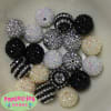 20mm Black/White Rhinestone Bubblegum Bead Mix - Image 2 of 0