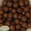 20mm Brown Rhinestone Bubblegum Beads - Image 2 of 0