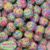 20mm Cupcake Confetti Rhinestone Bubblegum Beads Bulk - Image 1 of 0