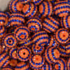 20mm Royal Blue Orange Stripe Rhinestone Bubblegum Beads - Image 2 of 0