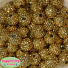 20mm Gold Metallic Rhinestone Bubblegum Beads - Image 1 of 0