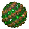 20mm Green and Gold Stripe Rhinestone Bubblegum Beads - Image 1 of 0
