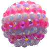20mm Pink and White Stripe Rhinestone Bubblegum Beads - Image 1 of 0