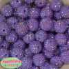 	 20mm Lavender Rhinestone Bubblegum Beads Bulk - Image 1 of 0