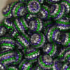 20mm Green, Silver and Purple Stripe Rhinestone Bubblegum Beads Bulk - Image 2 of 0