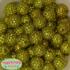 20mm Yellow Metallic Rhinestone Bubblegum Beads - Image 2 of 0