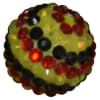 20mm Black, Yellow, Red Stripe Rhinestone Bubblegum Bead - Image 1 of 0