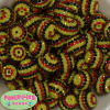 20mm Black, Yellow, Red Stripe Rhinestone Bubblegum Bead - Image 2 of 0