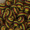 20mm Black, Yellow, Red Stripe Rhinestone Bubblegum Bead - Image 2 of 0