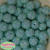 20mm Mint Rhinestone Bubblegum Beads Bulk - Image 1 of 0