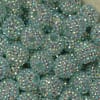 20mm Mint & Silver Stripe Rhinestone Bubblegum Beads Bulk - Image 2 of 0