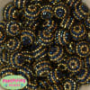 20mm Navy & Gold Stripe Rhinestone Bubblegum Beads - Image 1 of 0