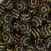 20mm Navy & Gold Stripe Rhinestone Bubblegum Beads - Image 2 of 0