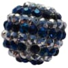 20mm Navy & Silver Stripe Rhinestone Bubblegum Beads - Image 1 of 0