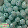 20mm Pastel Green Rhinestone Bubblegum Beads - Image 1 of 0