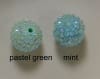 20mm Pastel Green Rhinestone Bubblegum Beads - Image 2 of 0