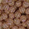 20mm Pink & Gold Stripe Rhinestone Bubblegum Beads Bulk - Image 2 of 0