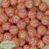 20mm Pink and Yellow Stripe Rhinestone Bubblegum Beads - Image 2 of 0