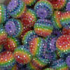 20mm Rainbow Stripe Rhinestone Bubblegum Beads - Image 2 of 0