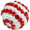 20mm Candy Cane Stripe Rhinestone Bubblegum Beads - Image 1 of 0
