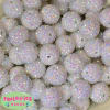 20mm White Rhinestone Bubblegum Beads Bulk - Image 1 of 0