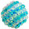 20mm White & Turquoise Stripe Rhinestone Beads - Image 1 of 0
