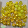 20mm Yellow Mixed Bubblegum Beads 52pc - Image 1 of 0