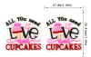28mm Cute All you need is Love and Cupcakes Silicone Focal Bead - Image 2 of 0