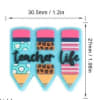 Turquoise Teacher Life on Multi Color Pencils Silicone Focal Bead - Image 2 of 0