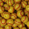 20mm Softball  Print Bubblegum Beads - Image 2 of 0