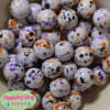 20mm White Splattered Miracle AB Acrylic Bubblegum Beads - Image 1 of 0