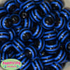 20mm Black & Royal Blue Stripe Resin Bubblegum Beads - Image 2 of 0