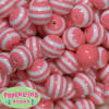 20mm Coral Stripe Resin Bubblegum Beads - Image 3 of 0