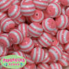 20mm Coral Stripe Resin Bubblegum Beads Bulk - Image 1 of 0
